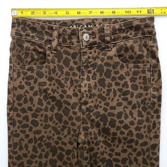 AEO Next Level Stretch Super Hi-Rise Jegging Two Tone Brown Animal Print Size 0 - Picture 12 of 15